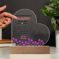 Customized New Mom Heart-Shaped Lighted Acrylic Plaque
