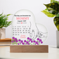 Customized New Mom Heart-Shaped Lighted Acrylic Plaque