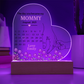 Customized New Mom Heart-Shaped Lighted Acrylic Plaque