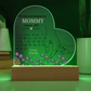 Customized New Mom Heart-Shaped Lighted Acrylic Plaque