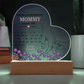 Customized New Mom Heart-Shaped Lighted Acrylic Plaque