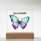 Personalized Multi-colored Butterfly Acylic Plaque Night Light