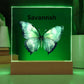 Personalized Multi-colored Butterfly Acylic Plaque Night Light