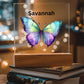 Personalized Multi-colored Butterfly Acylic Plaque Night Light
