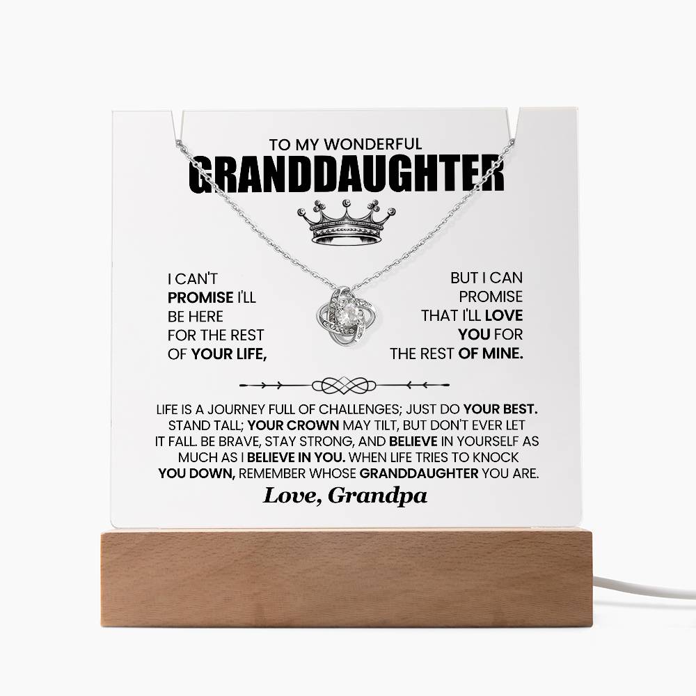 Acrylic Plaque Necklace To My Wonderful Granddaughter Love Grandp