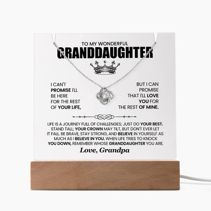 Acrylic Plaque Necklace To My Wonderful Granddaughter Love Grandp