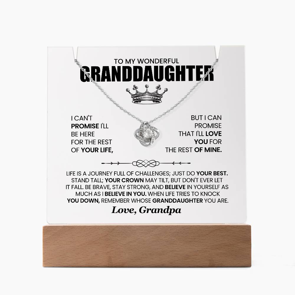 Acrylic Plaque Necklace To My Wonderful Granddaughter Love Grandp