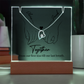 Together - Personalized Keepsake Acrylic Plaque with Heart-Shaped Forever Love Necklace