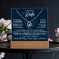 Personalized Keepsake - To My Wife, Forever Love Necklace with Lighted Message Card Stand
