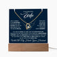Personalized Keepsake - To My Wife, Forever Love Necklace with Lighted Message Card Stand