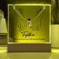 Together - Personalized Keepsake Acrylic Plaque with Heart-Shaped Forever Love Necklace