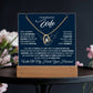 Personalized Keepsake - To My Wife, Forever Love Necklace with Lighted Message Card Stand