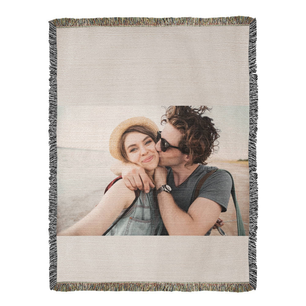 Photo Upload Heirloom Woven Blanket Throw (37'X52")