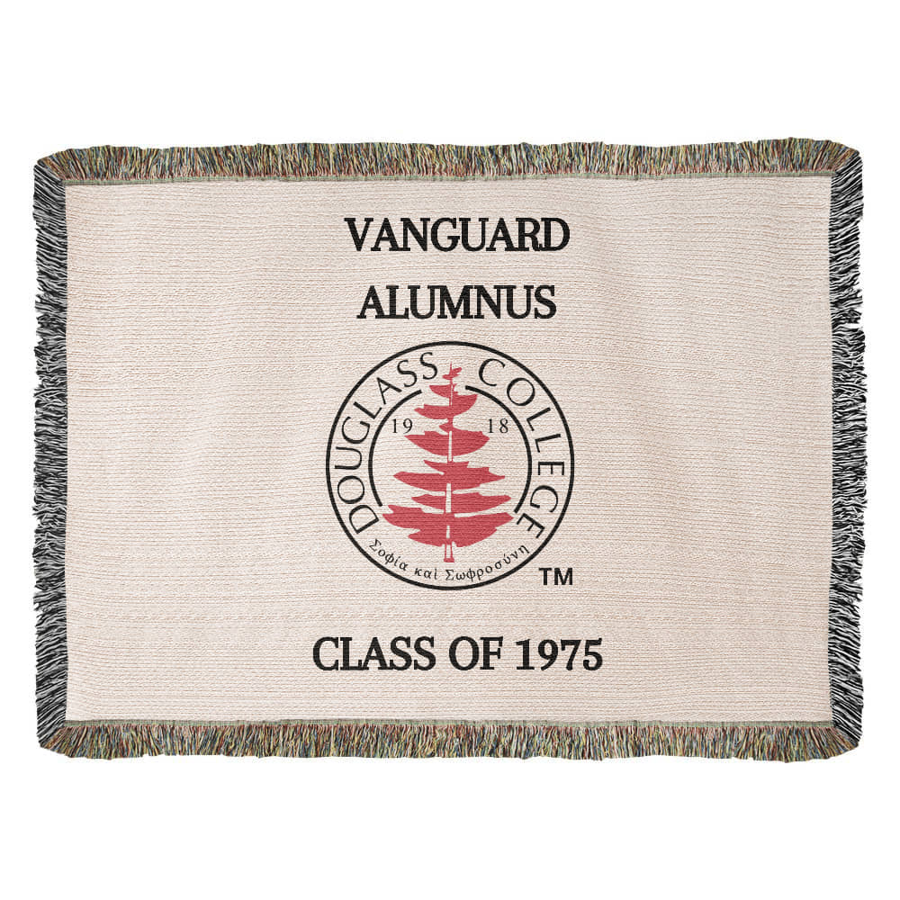 DOUGLASS COLLEGE VANGUARD ALUMNUS WOVEN BLANKET Throw - CLASS OF 1975