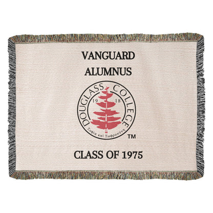 DOUGLASS COLLEGE VANGUARD ALUMNUS WOVEN BLANKET Throw - CLASS OF 1975
