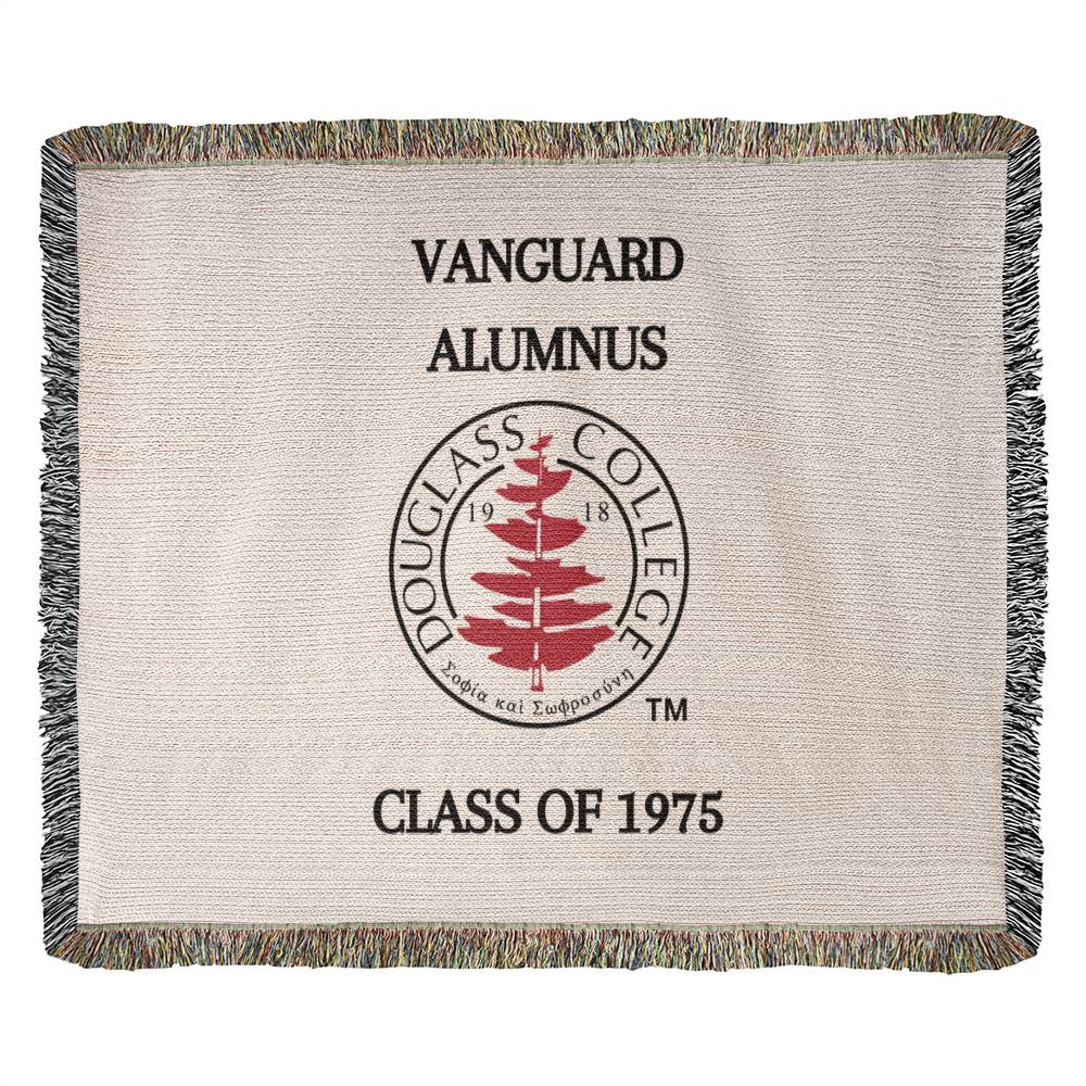 DOUGLASS COLLEGE VANGUARD ALUMNUS WOVEN BLANKET Throw - CLASS OF 1975