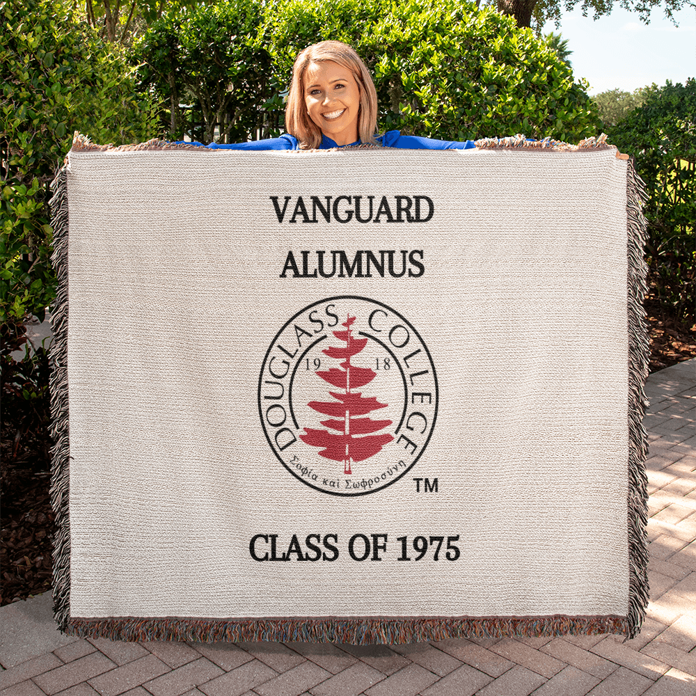 DOUGLASS COLLEGE VANGUARD ALUMNUS WOVEN BLANKET Throw - CLASS OF 1975