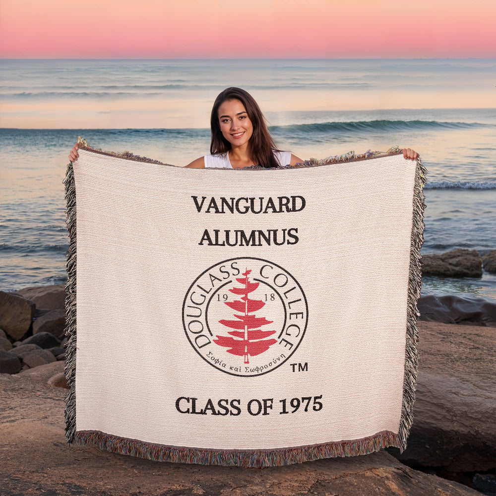 DOUGLASS COLLEGE VANGUARD ALUMNUS WOVEN BLANKET Throw - CLASS OF 1975