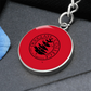 Douglass College Seal Graphic Red Circle Keychain