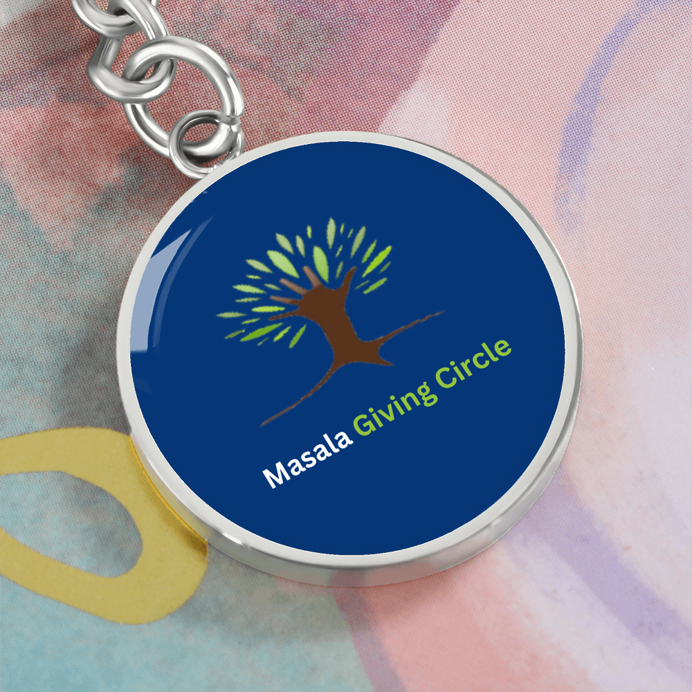 Masala Giving Circle Graphic Circle Keychain Sample
