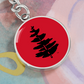 Douglass College Red Pine Tree Logo Graphic Keychain
