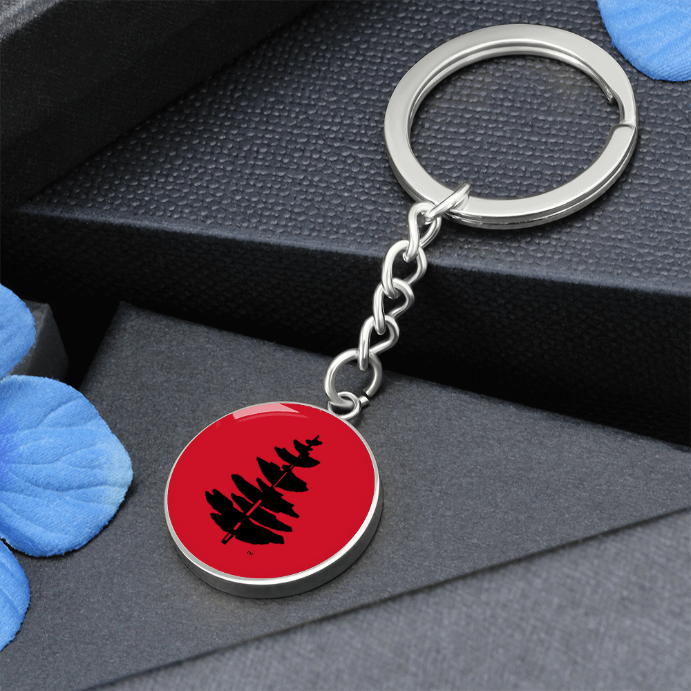 Douglass College Red Pine Tree Logo Graphic Keychain