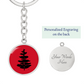 Douglass College Red Pine Tree Logo Graphic Keychain