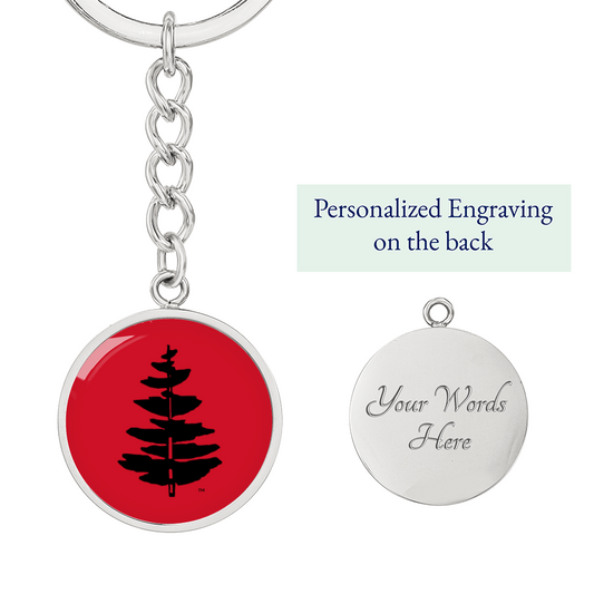 Douglass College Red Pine Tree Logo Graphic Keychain