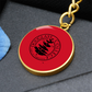 Douglass College Seal Graphic Red Circle Keychain