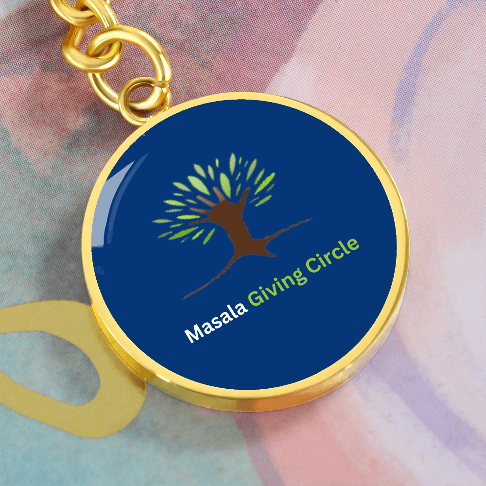 Masala Giving Circle Graphic Circle Keychain Sample