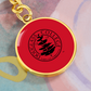 Douglass College Seal Graphic Red Circle Keychain