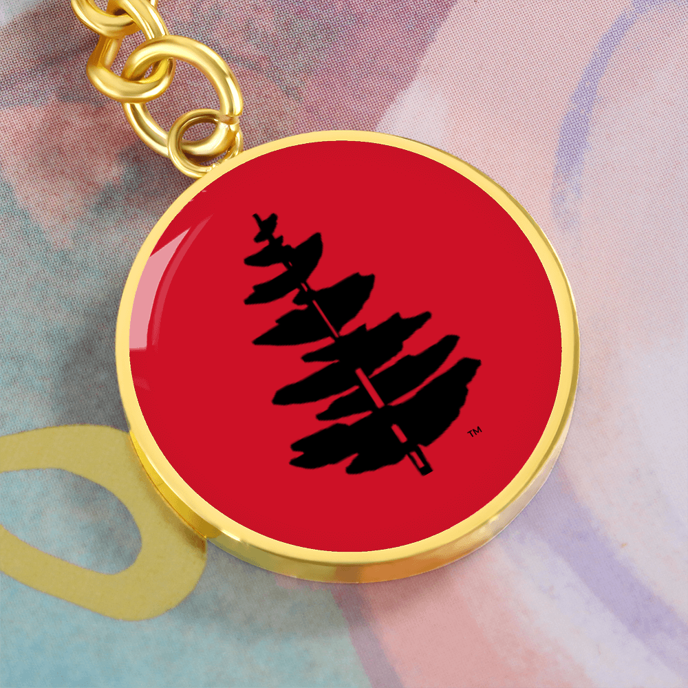 Douglass College Red Pine Tree Logo Graphic Keychain