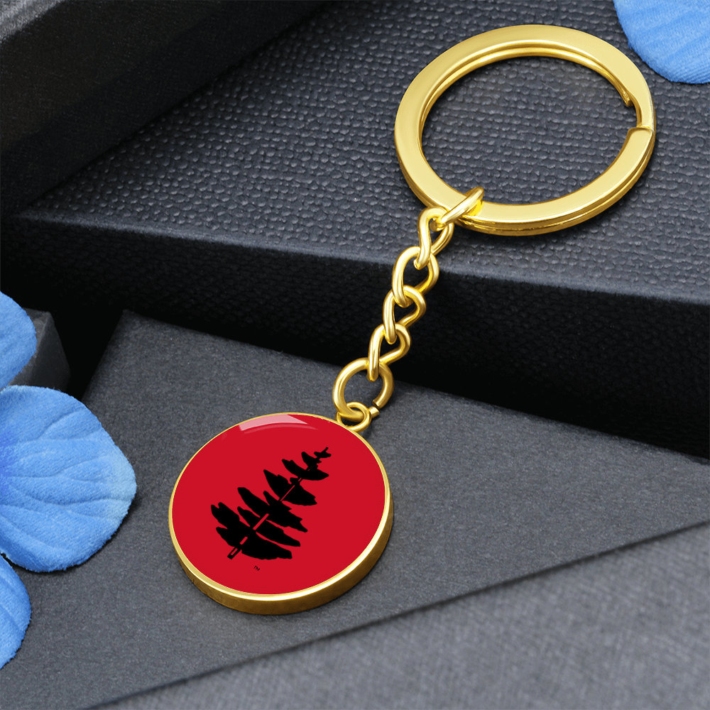 Douglass College Red Pine Tree Logo Graphic Keychain