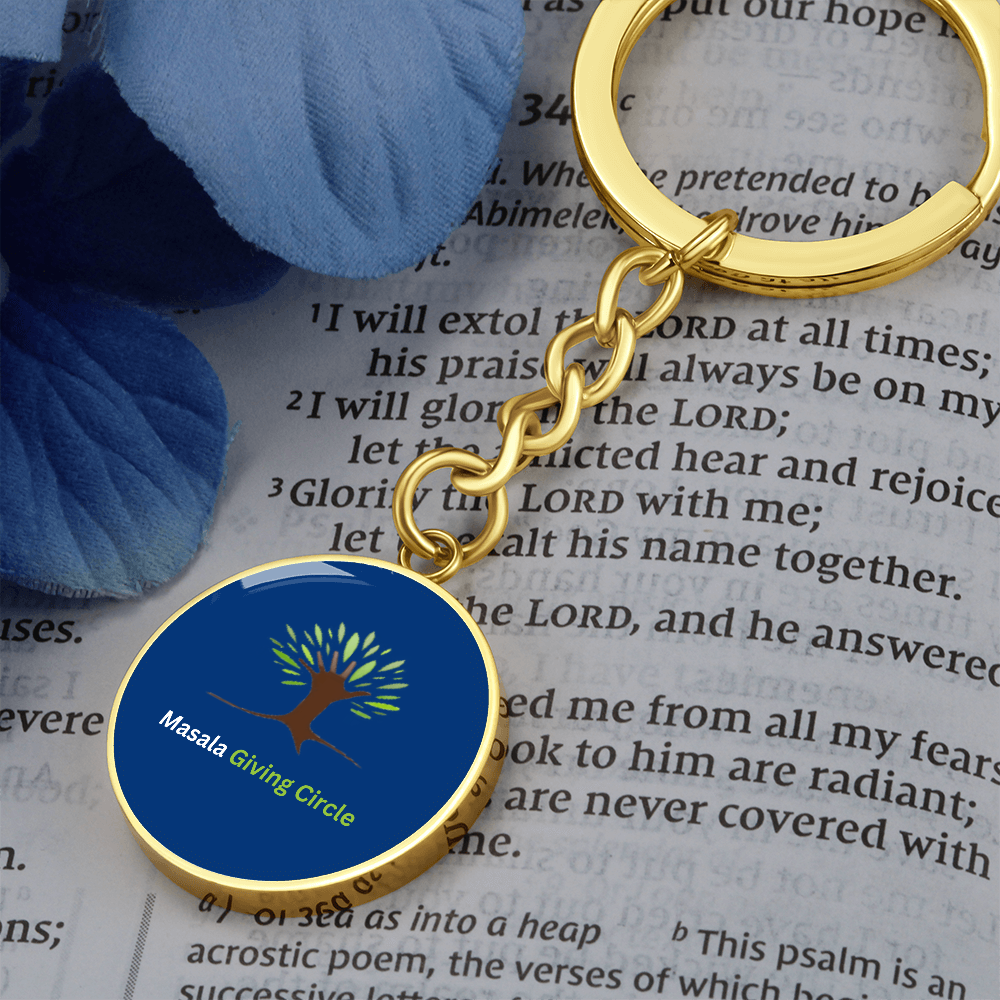 Masala Giving Circle Graphic Circle Keychain Sample