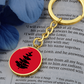Douglass College Red Pine Tree Logo Graphic Keychain