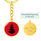 Douglass College Red Pine Tree Logo Graphic Keychain