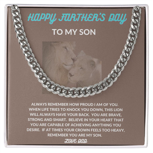 To My Son - Cuban Link Chain for Father's Day