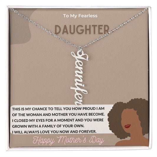 Vertical Name Necklace for My Daughter for Mother's Day